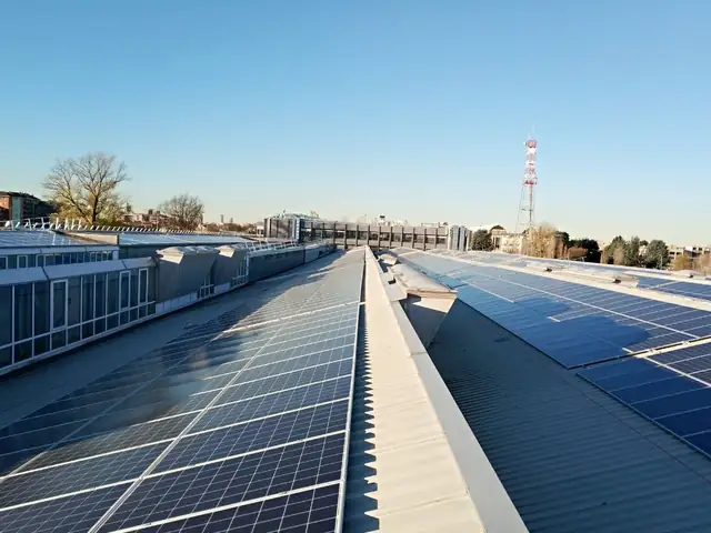 Pannelli fotovoltaici su copertura di un edificio industriale